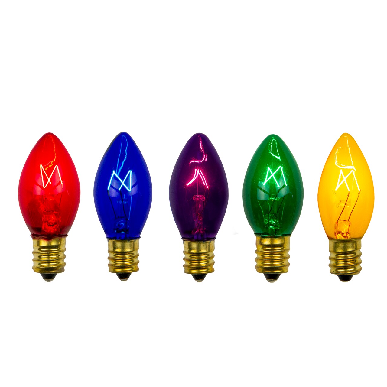 Northlight Transparent C7 Incandescent Christmas Replacement Bulbs - Multicolor - Pack of 25